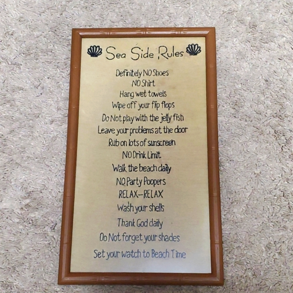 Home Decor Sign - Sea Side Rules